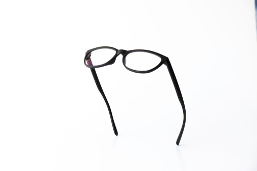 Black Eye Glasses look a bit nerd style Isolated on White background