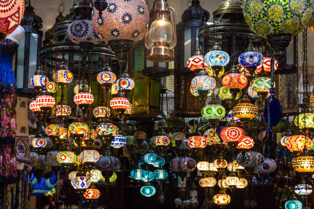 istock Oman, Muscat, traditional souvenirs -  Arabic interior decorative lamps. 1403406815