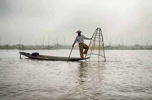 Local fisherman at Inle lake, Myanmar