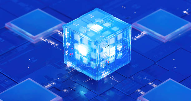 istock 3D rendering of cyberpunk AI. Circuit board. Technology background. Central Computer Processors CPU and GPU concept. Motherboard digital chip. Tech science background. 1403409981