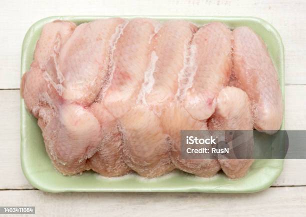 Frozen Wings Stock Photo - Download Image Now - Frozen, Chicken Meat, Frost