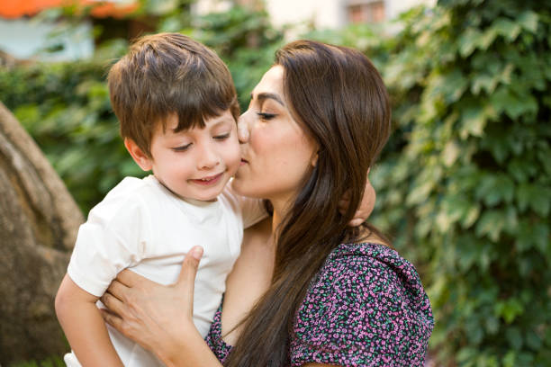 istock Happy mother and son enjoyment together 1403411271