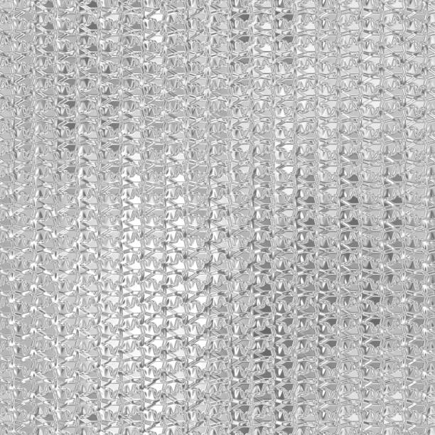 istock Metal foil seamless pattern, silver texture, monochrome background 1403415692