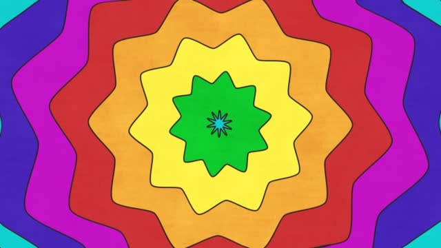 Concentric star shapes with rainbow colors