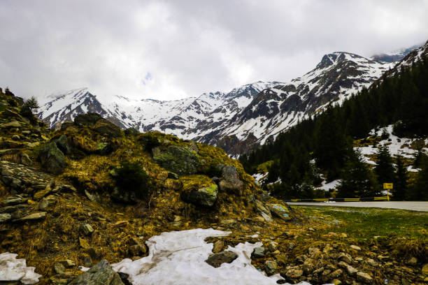 Mountain landscape. Carpathian Mountains in Romania. Cliffs nearby Transfagarasan road. Discover the world of beauty. Scenic landscape