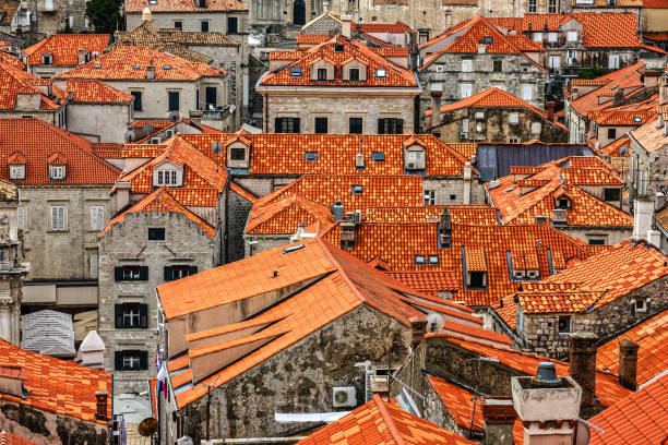 istock Dubrovnik houses panoramic view, Croatia 1403425253