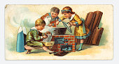 istock Group of children cooking indoors art nouveau illustration 1899 1403425681