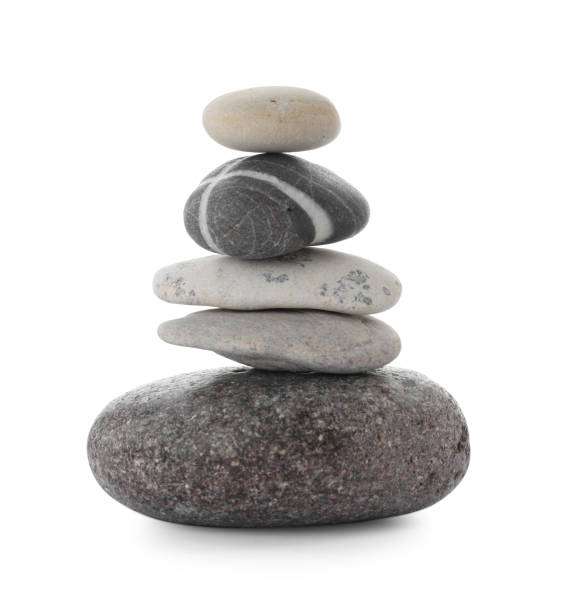 istock Stack of stones on white background. Harmony and balance concept 1403427602