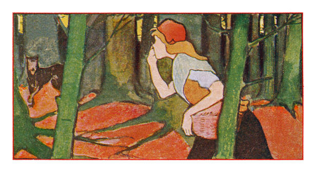 Fairy tale Little Red Riding Hood art nouveau illustration 1899 Fairy tale Little Red Riding Hood art nouveau illustration 1899
Art Nouveau is an international style of art, architecture, and applied art, especially the decorative arts, known in different languages by different names: Jugendstil in German, Stile Liberty in Italian, Modernisme català in Catalan, etc. In English it is also known as the Modern Style. The style was most popular between 1890 and 1910 during the Belle Époque period that ended with the start of World War I in 1914.
Original edition from my own archives
Source : Stollwerck 1899 Sammelalbum 3 brothers grimm stock illustrations