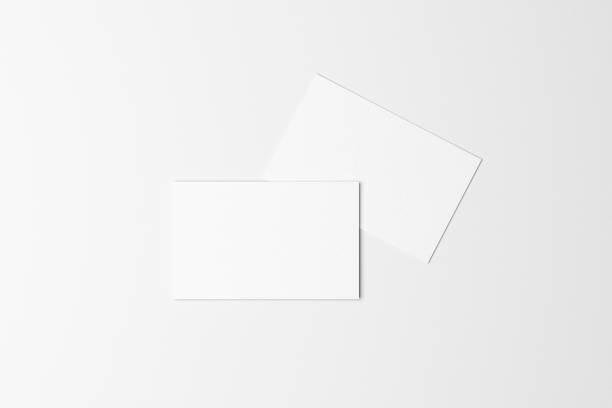 istock top view of white business card on white background for mockup. 3d render 1403431231
