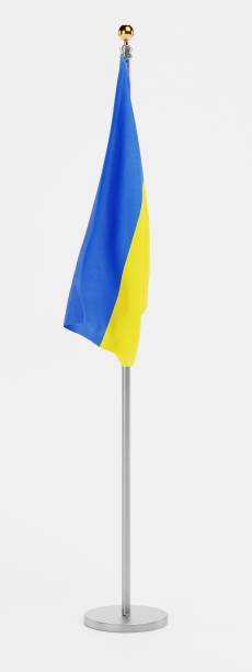 istock Realistic 3D Render of Ukraine Flag 1403431333