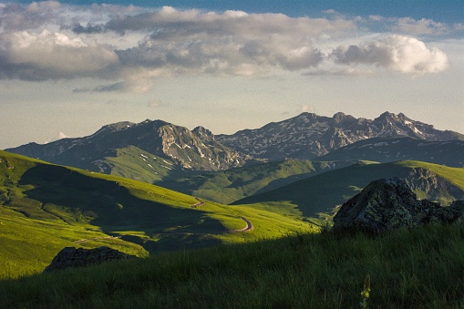 The valley of Livigno as seen from above (5 shots stitched)