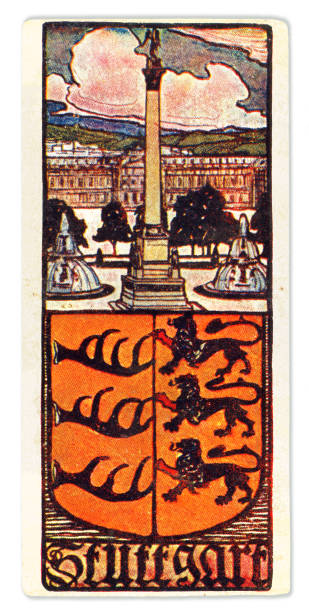 istock Stuttgart Germany with badge Art nouveau illustration 1899 1403436629