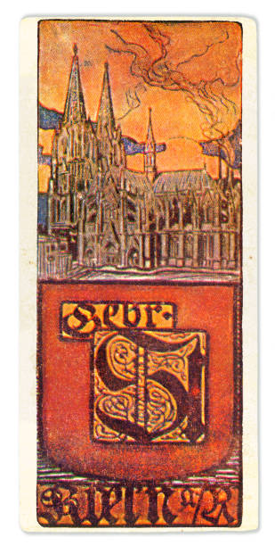istock Cologne cathedral with badge Art nouveau illustration 1899 1403436631