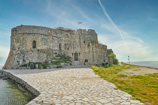 Bourtzi fortress is located in Nafplio of Greece, a small town in Peloponnese