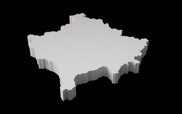 istock Kosovo 3D map on Black Background 3D illustration 1403441357