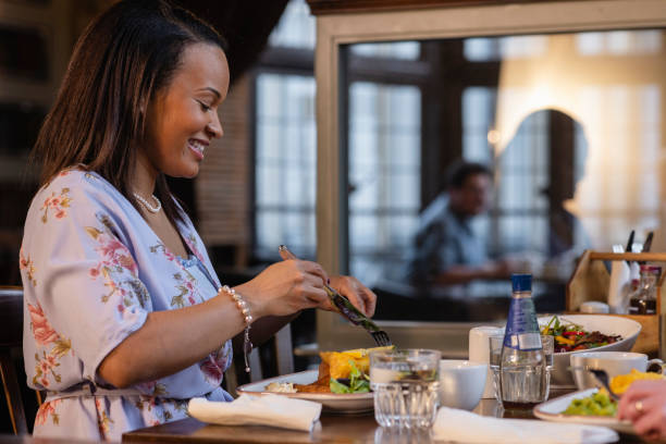 istock Happy With Her Meal Choice 1403443026