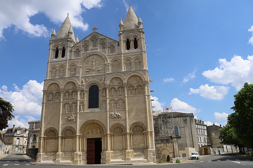 Saint Pierre cathedral, Romanesque style, exterior view, city of Angouleme, department of Charente, France