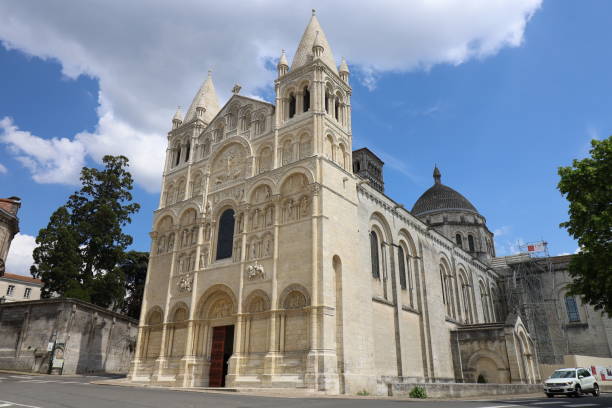 Angoulême - Saint Pierre cathedral Saint Pierre cathedral, Romanesque style, exterior view, city of Angouleme, department of Charente, France angouleme stock pictures, royalty-free photos & images