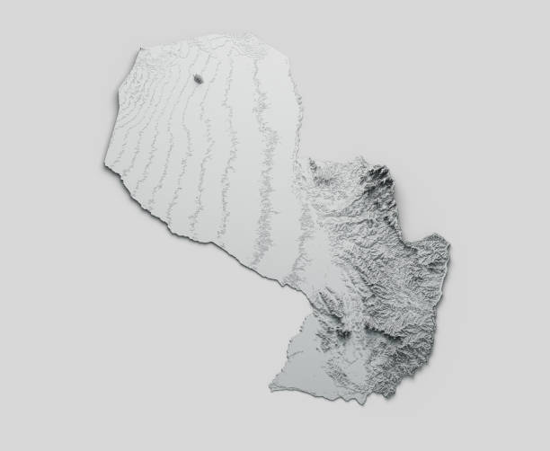 istock Paraguay Map 3d Relief map isolated 3D Illustration 1403443561