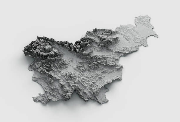 istock Slovenia Map Shaded relief Color Height map on White Background 3d illustration 1403444772