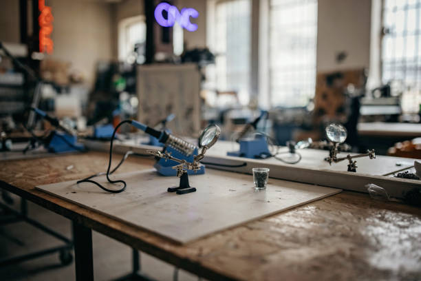 Soldering equipment in the Fablab workshop