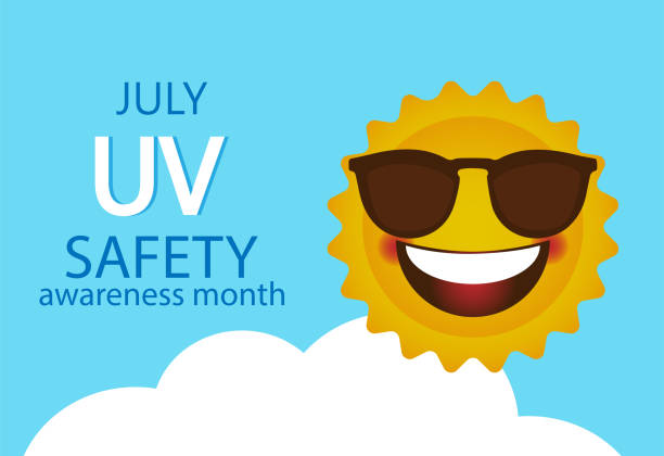 July is UV safety awareness month vector illustration July is UV safety awareness month vector illustration. ultraviolet stock illustrations