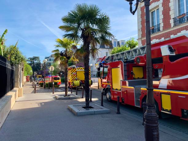 istock Fire engines in France. 1403467109
