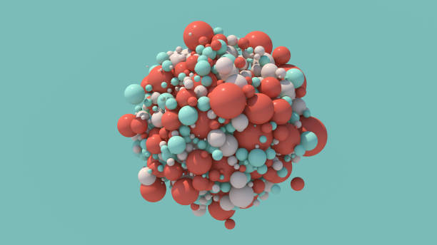 istock Group of colorful balls. Mint blue background. Abstract illustration, 3d render. 1403467692
