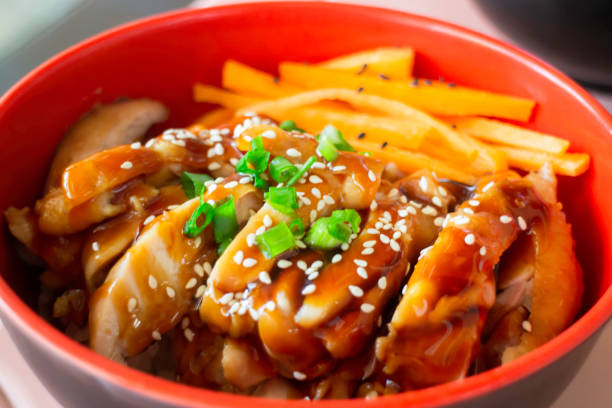 istock Pork tonkatsu cutlet or crispy fried chicken with japanese rice 1403468905