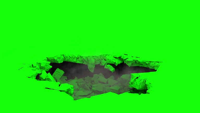 Ground Collapse with Green Screen