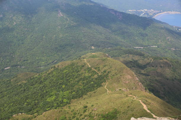 istock the long winding on the mountain range in Lantau peak 1403477897