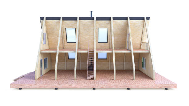 Frame house isolated on the white background. 3d illustration