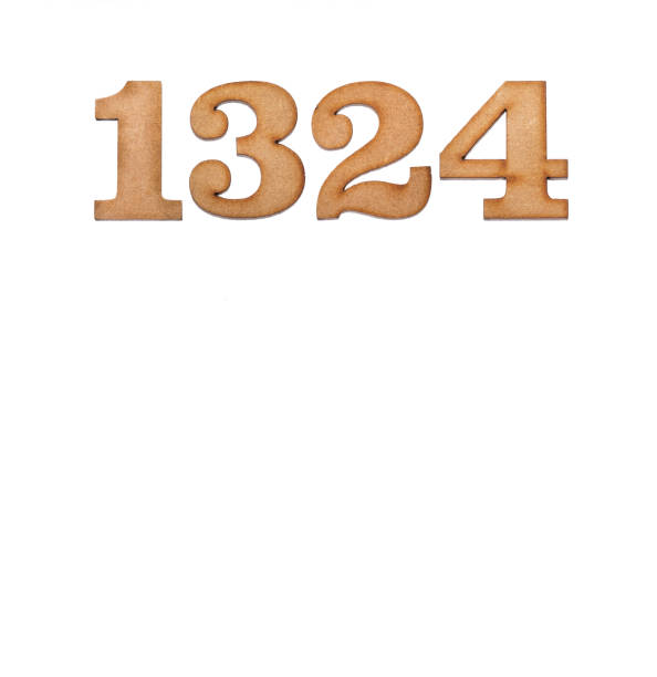 istock Number 1324 in wood, isolated on white background 1403481177