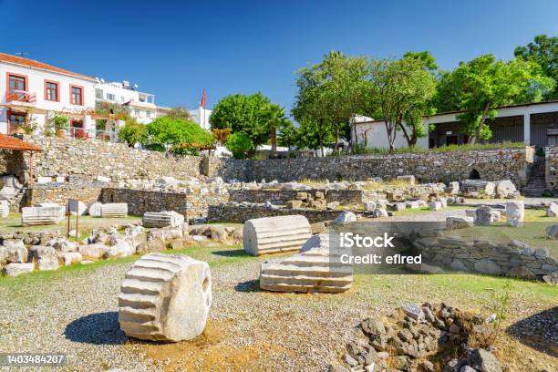 The Ruins Of The Mausoleum At Halicarnassus In Bodrum Turkey Stock Photo - Download Image Now