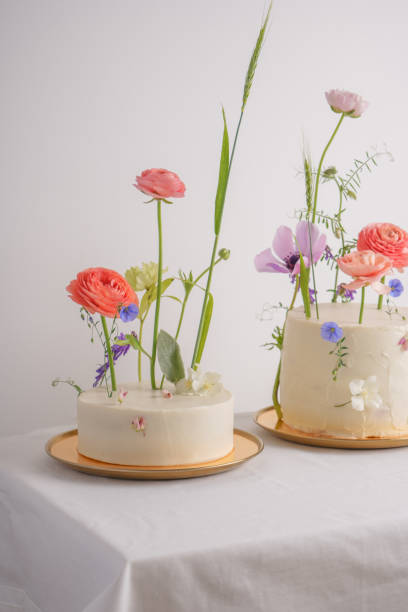 istock Two beautiful vegan wedding cakes 1403484619