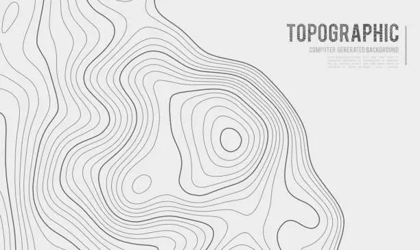 Vector illustration of Topographic map contour background. Topo map with elevation. Contour map vector. Geographic World Topography map grid abstract vector illustration