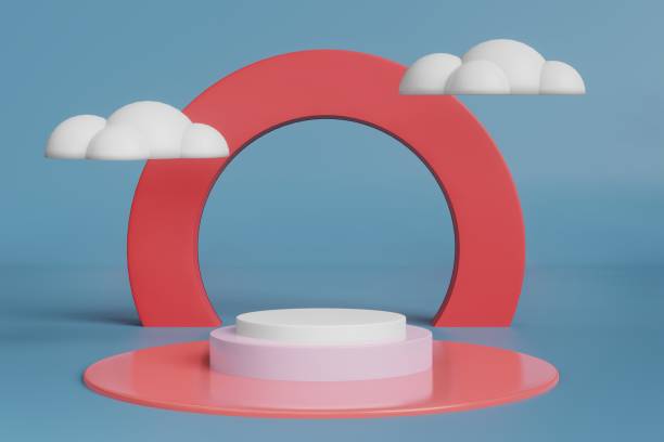 istock 3d rendering illustration of podium display showcase for product placement in minimal design. podium stage showcase 1403490273