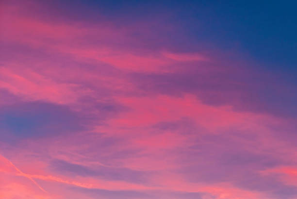 istock Pink clouds in the evening sky