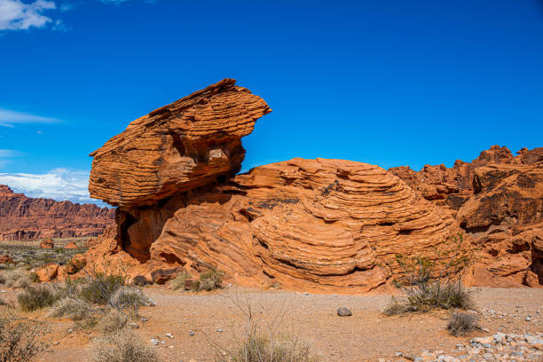Red rock formation in the Valley of Fire State Park, Nevada.