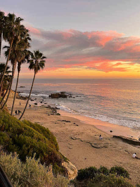 istock Apricot sky over Laguna beach at sunset 1403496048