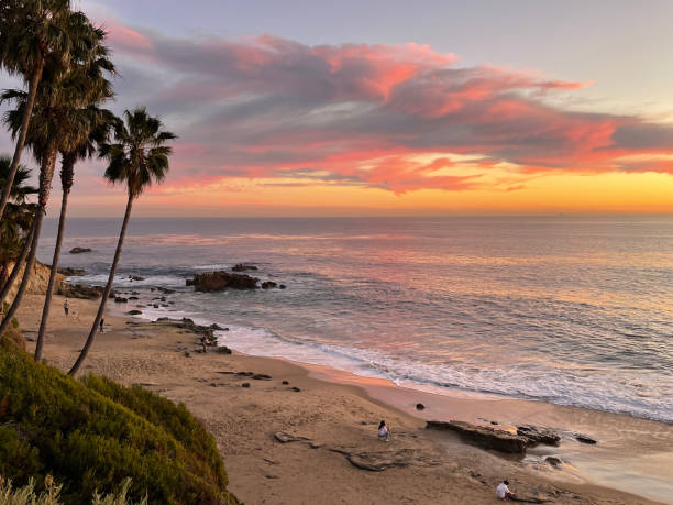 istock Apricot sky over Laguna beach at sunset 1403496065