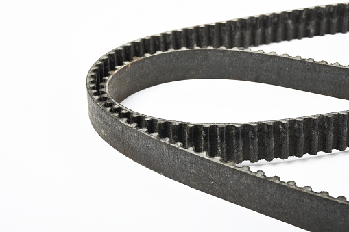 Vehicle part timing belt on the white background