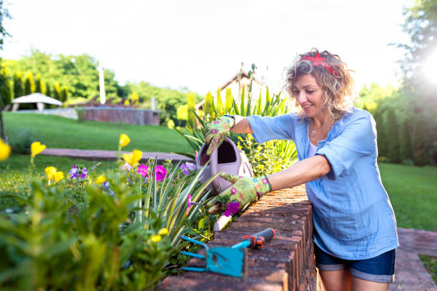 istock Woman working in the garden 1403497407