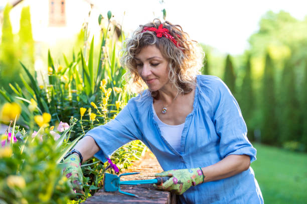 istock Woman working in the garden 1403497412