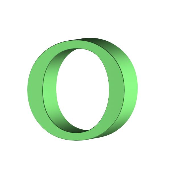 istock Green 3D render font alphabet letter O 1403499619