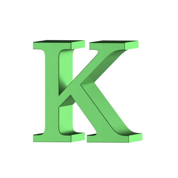 istock Green 3D render font alphabet letter K 1403499654