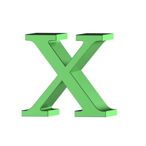 istock Green 3D render font alphabet letter X 1403500154