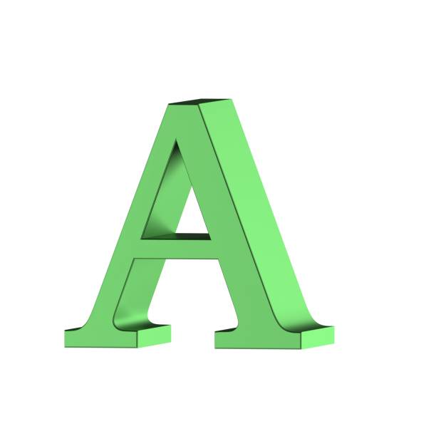 istock Green 3D render font alphabet letter A 1403500492