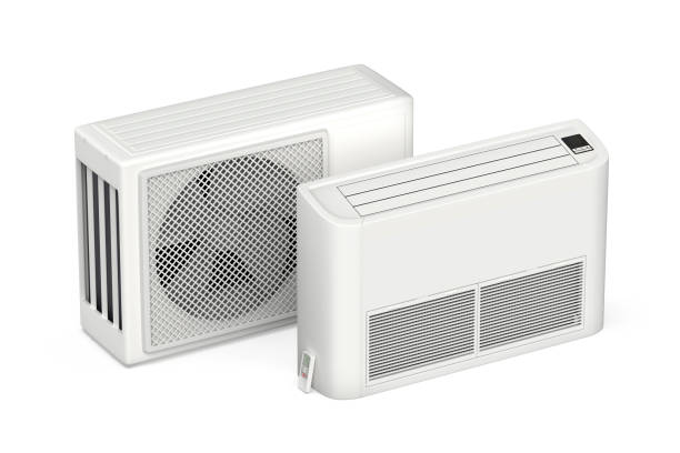 Floor mounted air conditioner stock photo